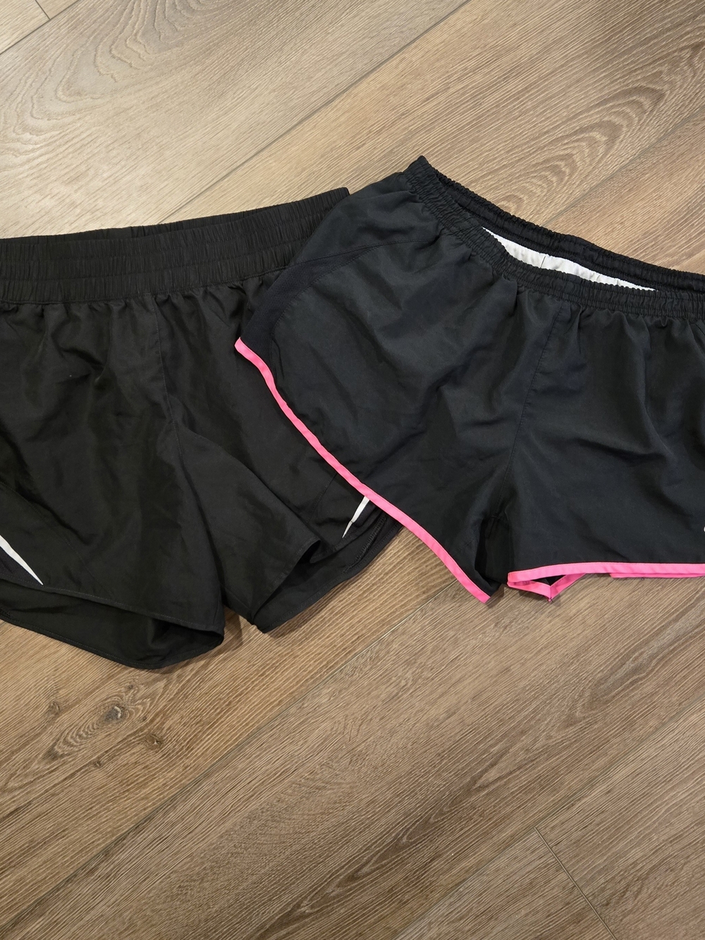 Nike & Athletic Works Black Women’s Athletic Shorts with Pink Trim